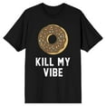 thumbnail image 1 of Donut Kill My Vibe Crew Neck Short Sleeve Men's Black Big And Tall T-shirt, 1 of 4