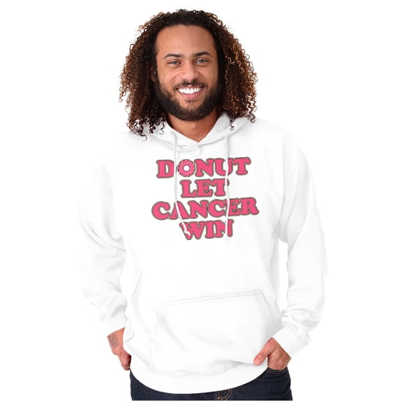 Donut Let Breast Cancer Win Hoodie Sweatshirt Women Brisco Brands S