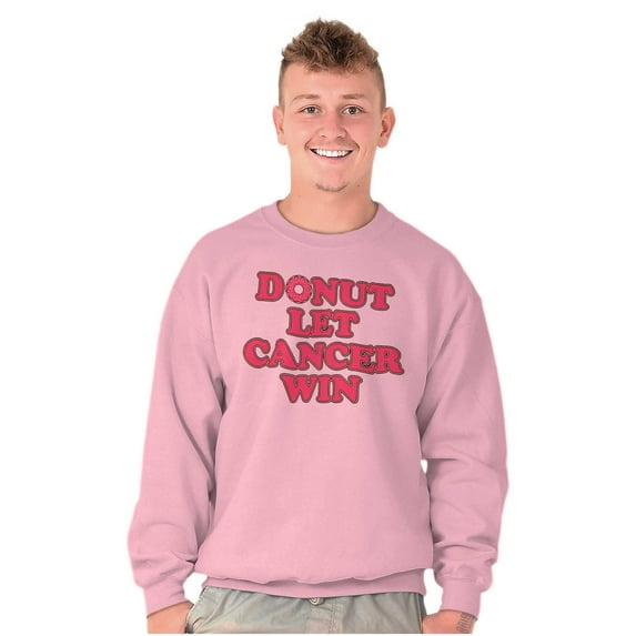 Donut Let Breast Cancer Win Women Crewneck Sweatshirt Brisco Brands L