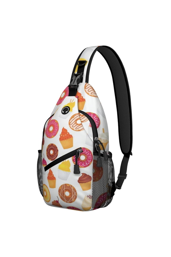 Donut Lover Candy Cake Doughnut Coffee Lightweight Travel Sling Backpack Multipurpose Durable Small Travel Backpack