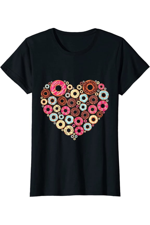 Donut Lover Heart Colorful Doughnut T-Shirt