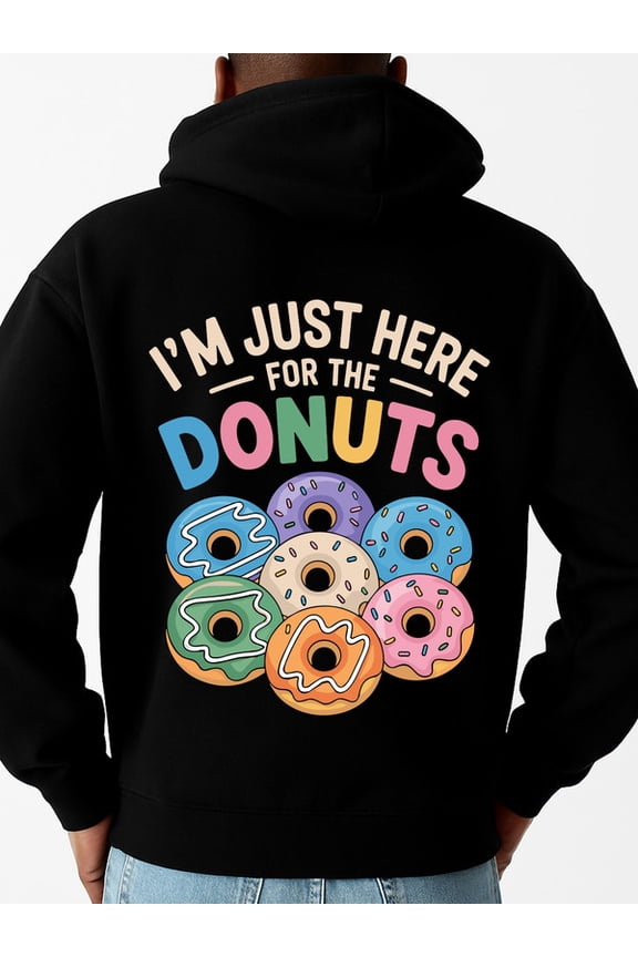 Donut Lover Hoodie funny hoodies men's polyester black Warm and lightweight, suitable for winter sports and casual wear streetwear Vintage Unisex Shirt Graphic tshirts