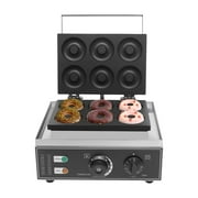 6-Hole Commercial Doughnut Maker, Nonstick Doughnut Baker Machine, Silver