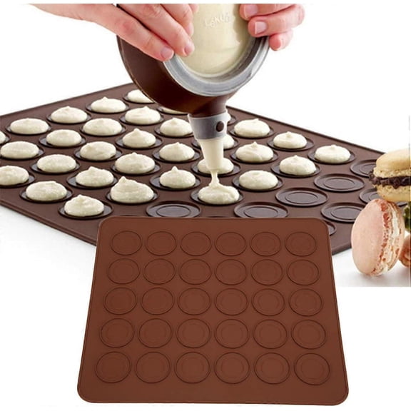 2pcs Macaron Baking Mat Non-Stick Silicone Macaron Oven Mat Pastry Cake Baking Tool Kitchen Accessory (30 Holes),