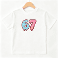 thumbnail image 1 of Donut Number 67 Six Seven Girls Graphic Tee, Cute Sweet Food 100% Cotton Kids Short Sleeve T-Shirt, 1 of 5