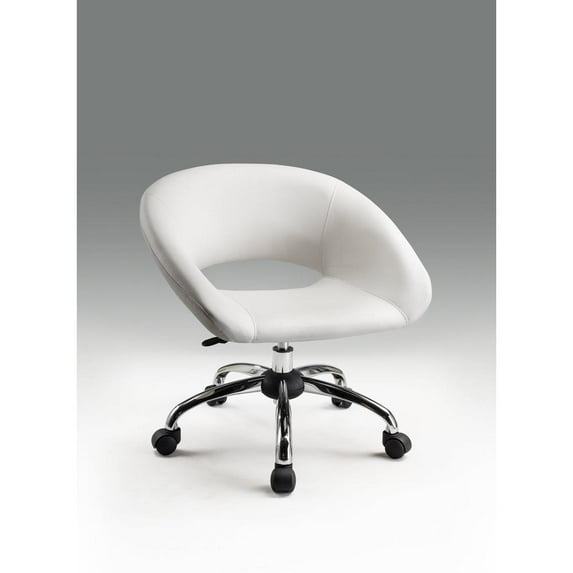 Donut Office Chair Faux Leather with Chrome Base