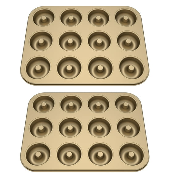 Donut Pan Carbon Steel Donut Baking Pan 12 Cavity Doughnut Pan Easy Release Doughnut Mold Nonstick Donut Tray Heat Resistant Donut Baking Mold Reusable Donut Baking Tray for Baking
