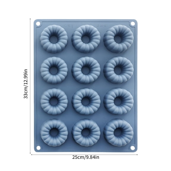 Donut Pan for Baking - Non-Stick Silicone Pan 12-Link Donut Mould Silicone Donut Mold Heat Resistant Make Donut Cake