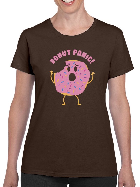 Donut Panic T-Shirt Women -Smartprints Designs, Female Medium