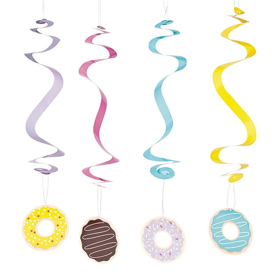 Donut Party Dangling Swirls - Party Decor - 12 Pieces