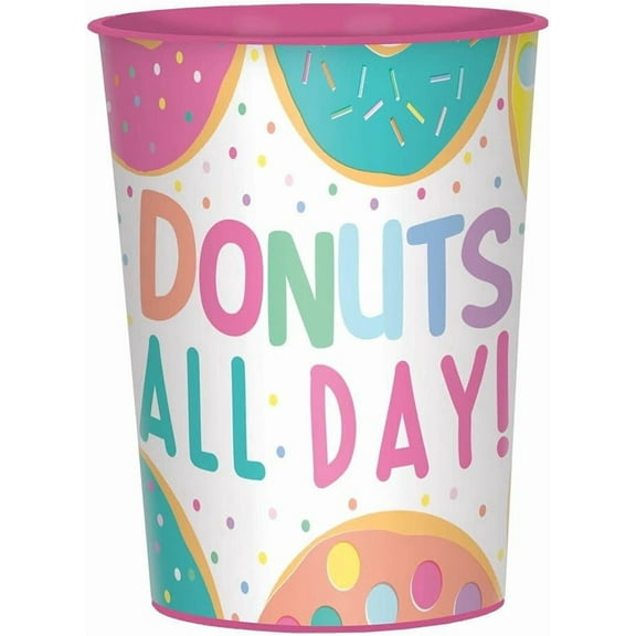 Donut Party Sweet Treats Food Cute Kids Birthday Party Favor 16 oz. Plastic Cup