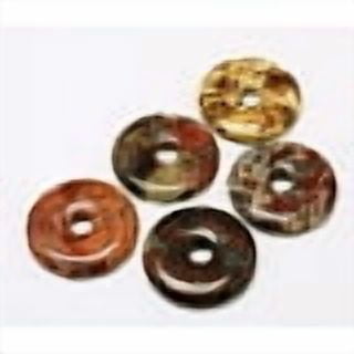 Donut/Pi Disc Natural Gemstone Pendants Mahogany Obsidian Donut Width: 16mm 40x5.5mm Hole: 8mm
