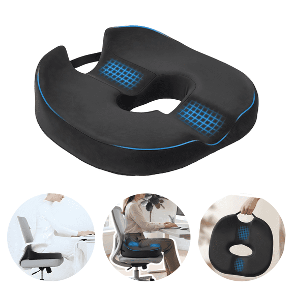 Donut Pillow Coccyx Seat Cushion Memory Foam Chair Pad for Sciatica, Prostate, Pelvic Floor, Pressure Sores, Pregnancy, Perineal Surgery & Postpartum Recovery Pain Relief