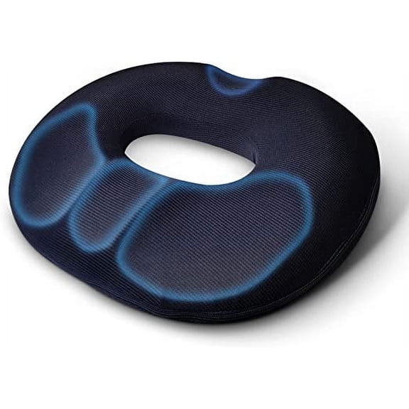 Donut Pillow,Hemmoroid Pillow,Tailbone Hemorrhoid Seat Cushion,Tailbone Pain Relief,High Resilience Memory Foam,Large Size,No Odor,Especially Suitable for Long Sitter,Office,Game,Car,Navy Blue