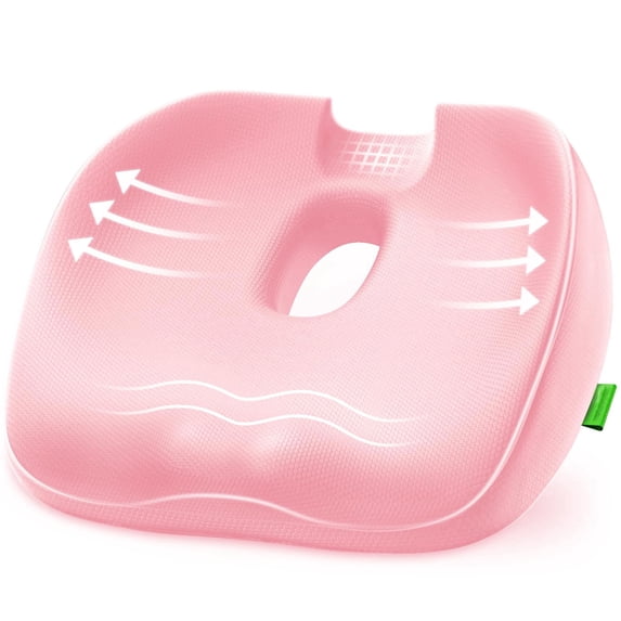 Donut Pillow Hemorrhoids Scientific Center Hole and Tailbone Cutout, Hemorrhoid & Postpartum Cushion for Men and Women, Helps Ease Discomfort from Tailbone, Sciatica,Hemorrhoids, Pregnancy(Pink)
