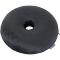 thumbnail image 1 of Donut Pillow – Memory Foam Ring Cushion with Plush Zippered Outer Cover for Orthopedic Pain Relief and Post-Surgery Comfort by Bluestone (Grey), 1 of 4