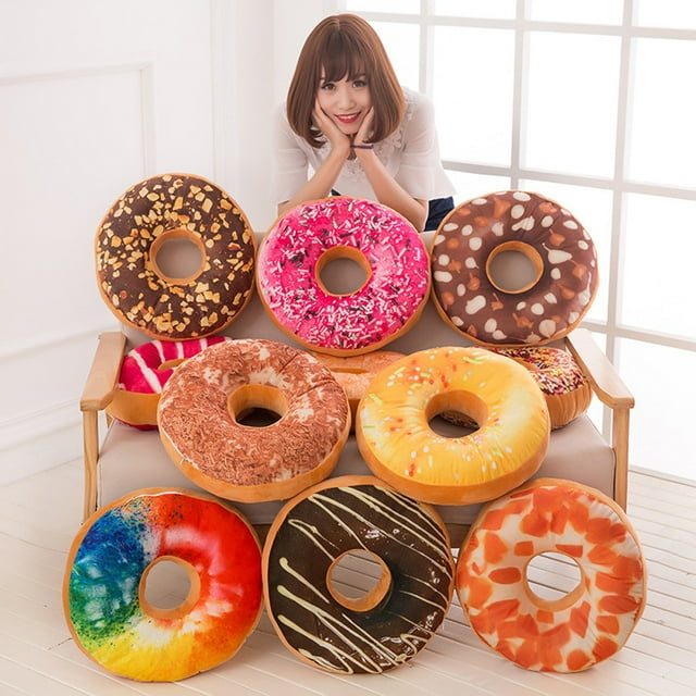 Donut Pillow Pillows Cushion Doughnut Throwtravel Sleeping Ear