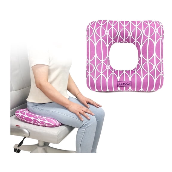 Bed Sore Cushion for Butt PositioningPressure Relief Pillow for Pressure Ulcers, Donut Wedge Cushion for Sleeping, Post-Surgery Back Support, Medical Seat Cushion for Body & Leg SupportPink