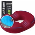 thumbnail image 1 of Donut Pillow Seat Cushion - Cooling Gel Donut Chair Cushions, Memory Foam Seat Cushion for Office & Home, Car Seat Cushion and Butt Pillow, Hemorrhoids Pillow and Tailbone Pain Relief, Red, 1 of 14