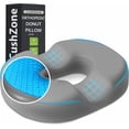 thumbnail image 1 of Donut Pillow Seat Cushion - Cooling Gel Donut Chair Cushions, Memory Foam Seat Cushion for Office & Home, Car Seat Cushion and Butt Pillow, Hemorrhoids Pillow and Tailbone Pain Relief, Light Grey, 1 of 14