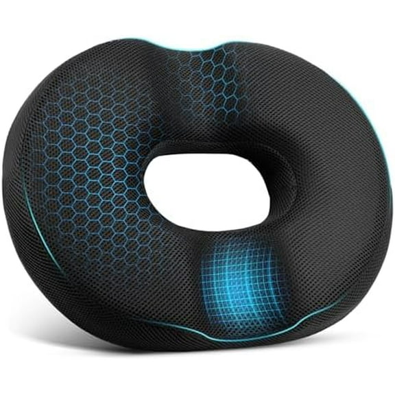 Donut Pillow Seat Cushion, Donut Chair Cushions for Postpartum Pregnancy & Hemorrhoids, Sciatica & Hip & Coccyx Pain Relief Desk Chair Cushion for Long Sitting Office Workers, Car Drivers