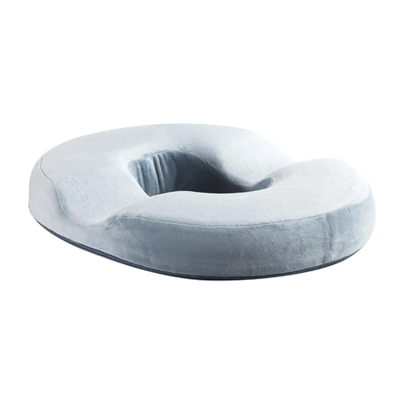 Donut Pillow Seat Cushion, Ergonomic Donut Ring Cushion with Non- Bottom for Tailbone Relief(Grey-1,43x35x7cm)