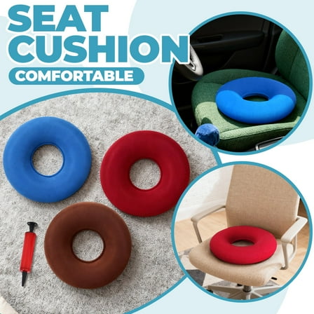 Donut Pillow for Tailbone Pain Relief - Hemorrhoid, Coccyx, Office Chair & Wheelchair Cushion with Portable Air Pump, Orthopedic Seat Cushion for Postpartum, Prostate & Bed Sores (1 Pack)