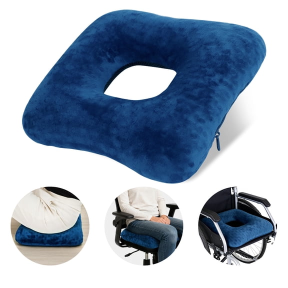 Donut Pillow for Tailbone Pain, Wheelchair Cushion Bedsore Pressure Relief Pillow, Sciatica Bed Sore Cushions with Non-Slip Base for Hemorrhoid, Pregnancy, Elderly,Blue