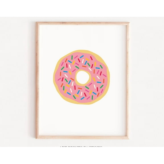 Donut Print - Pink Donut -Cute Donuts Wall Art - Nursery Wall Art - Childrens Room Prints - Donut Pattern Wall Art - Modern Nursery Decor Wall Art, Modern Wall Decor, 8x12 UNFRAMED