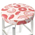 thumbnail image 1 of Donut Print Pink Round Bar Stool Seat Covers, Elastic Round Chair Cover Stool Seat Slipcover Bar Stool Cushions Round Pad for 12-14 inch, 1 of 5