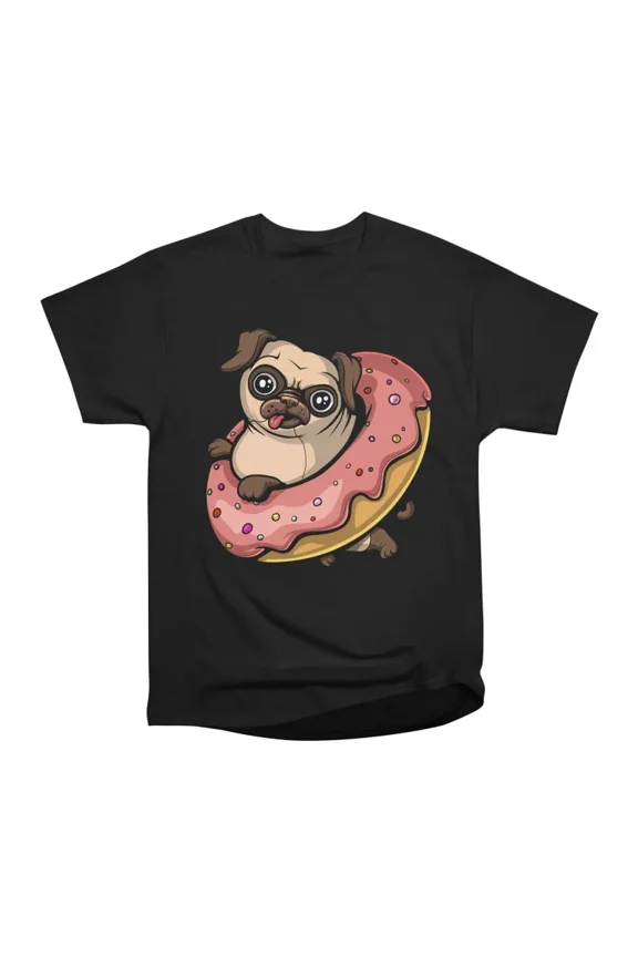 Donut Pug T-Shirt Tee Gift For Him Merch For Her Apparel For Friend