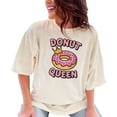 thumbnail image 1 of Donut Queen Graphic Tee, Fun Donut Shirt for Girls, Cute Doughnut Lover T-Shirt, Pink Donut Crown Design, Foodie Graphic Tee, Ivory Comfort Colors T-Shirt, 3XL, 1 of 1