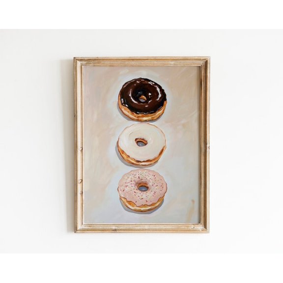 Donut Retro Food Wall Art Print, Unframed Paper Poster 8x10in