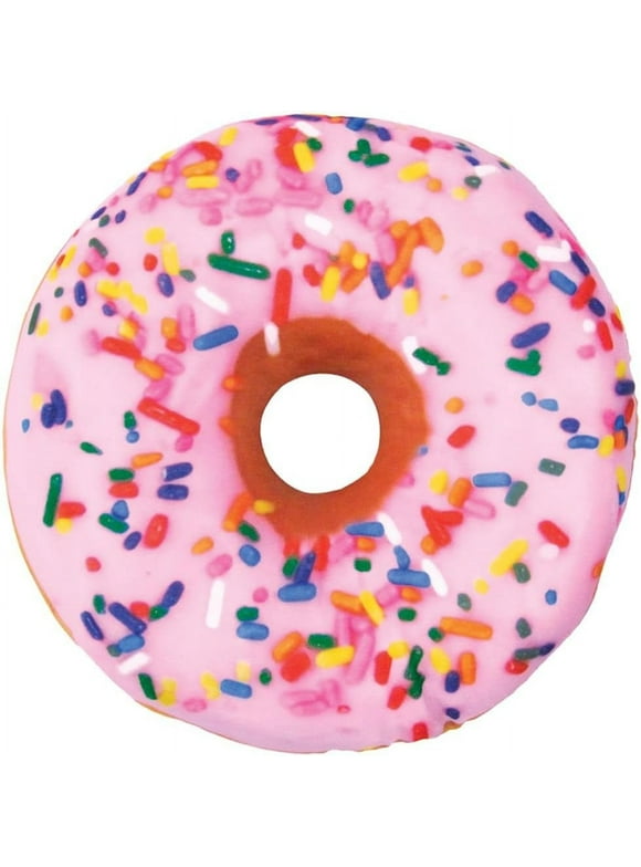 Donut Shaped Bi-Color 16" Photoreal Print Microbead Pillow, Front/Chocolate Back, 16"Wx16"H