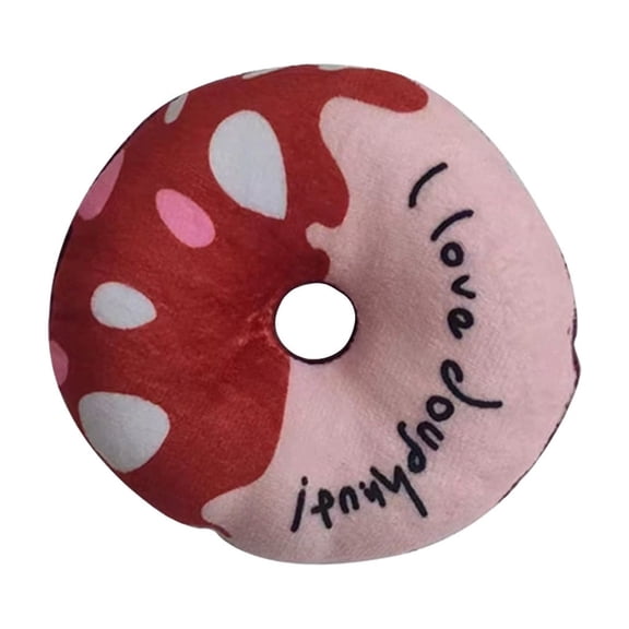 Donut Shaped Cat Toys Kitten Chew Bite Teething Tools Interactive Pillows Teeth Plush Plaything Birthday Present Interactive Supplies, 4 Inches
