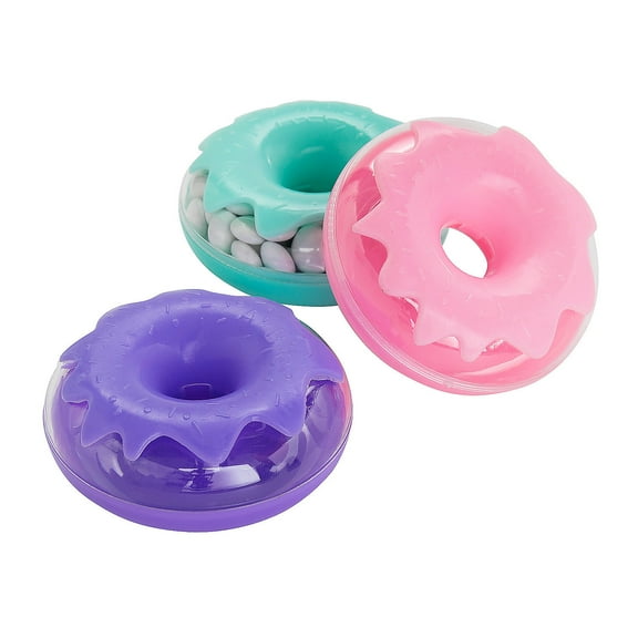 Donut-Shaped Favor Containers, Birthday, Party Supplies, 12 Pieces