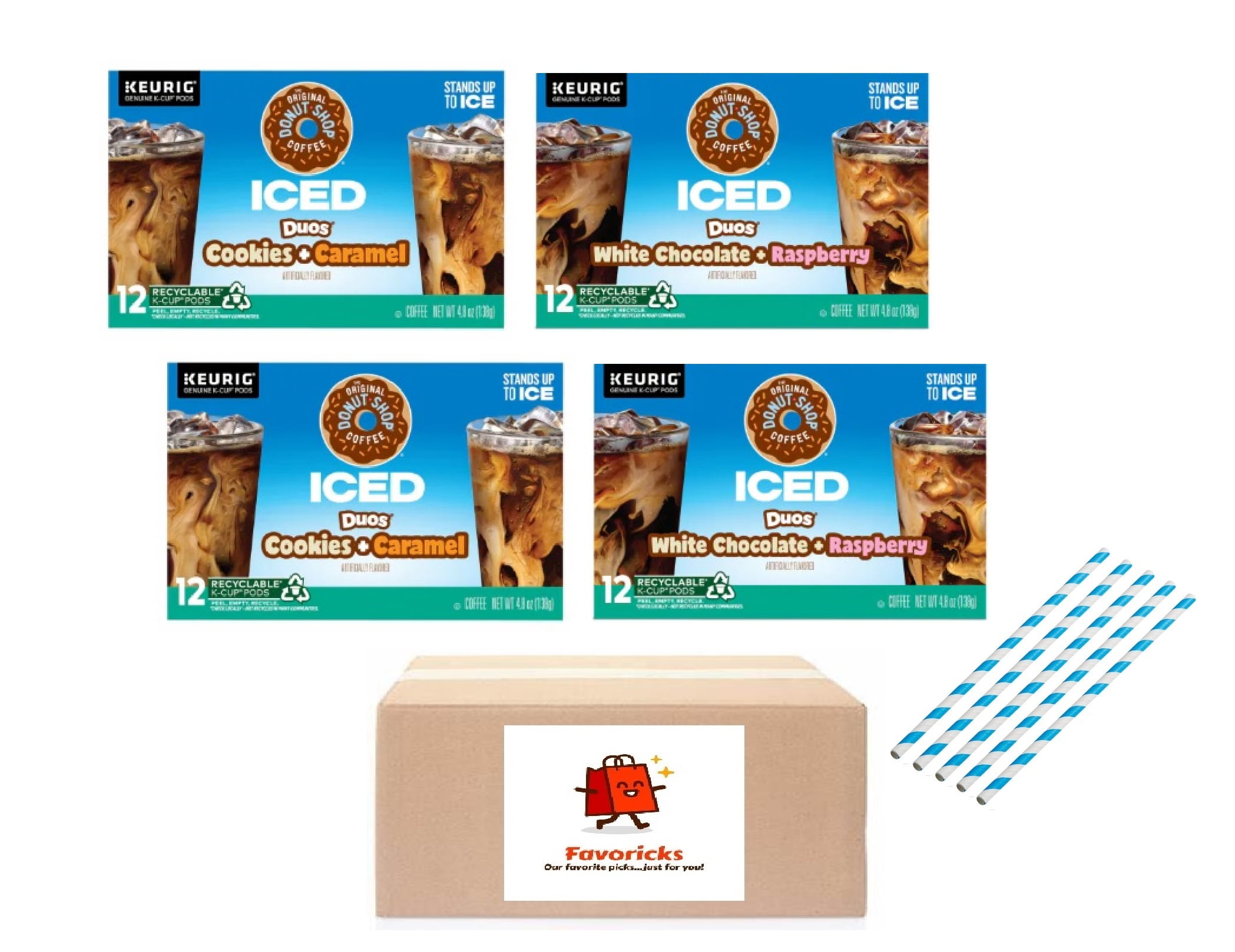 Donut Shop ICED Duos Cookies + Caramel (2 Boxes) and White Chocolate