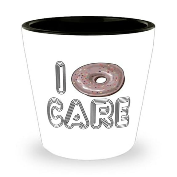 Donut Shot Glass, I Do-Nut Care, Food Humor Gift, Mini Glassware, 1.5oz Cup