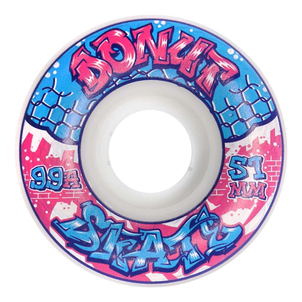 Donut Skate Co. 51mm - 99a Graffiti Small Skateboard Wheels for Skateparks, Street Skating, Cruising, Set of 4 Donut Skate Co. 51mm - 99a Graffiti Small Skateboard Wheels for Skateparks, Street Skating, Cruising, Set of 4