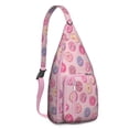 thumbnail image 1 of Donut Sling Backpack – Cute Pink Dessert-Themed Crossbody Daypack for Teens, Women & Donut Lovers – Colorful Candy & Coffee Print Bag for Travel, Hiking, School & Sweet Adventures, 1 of 4