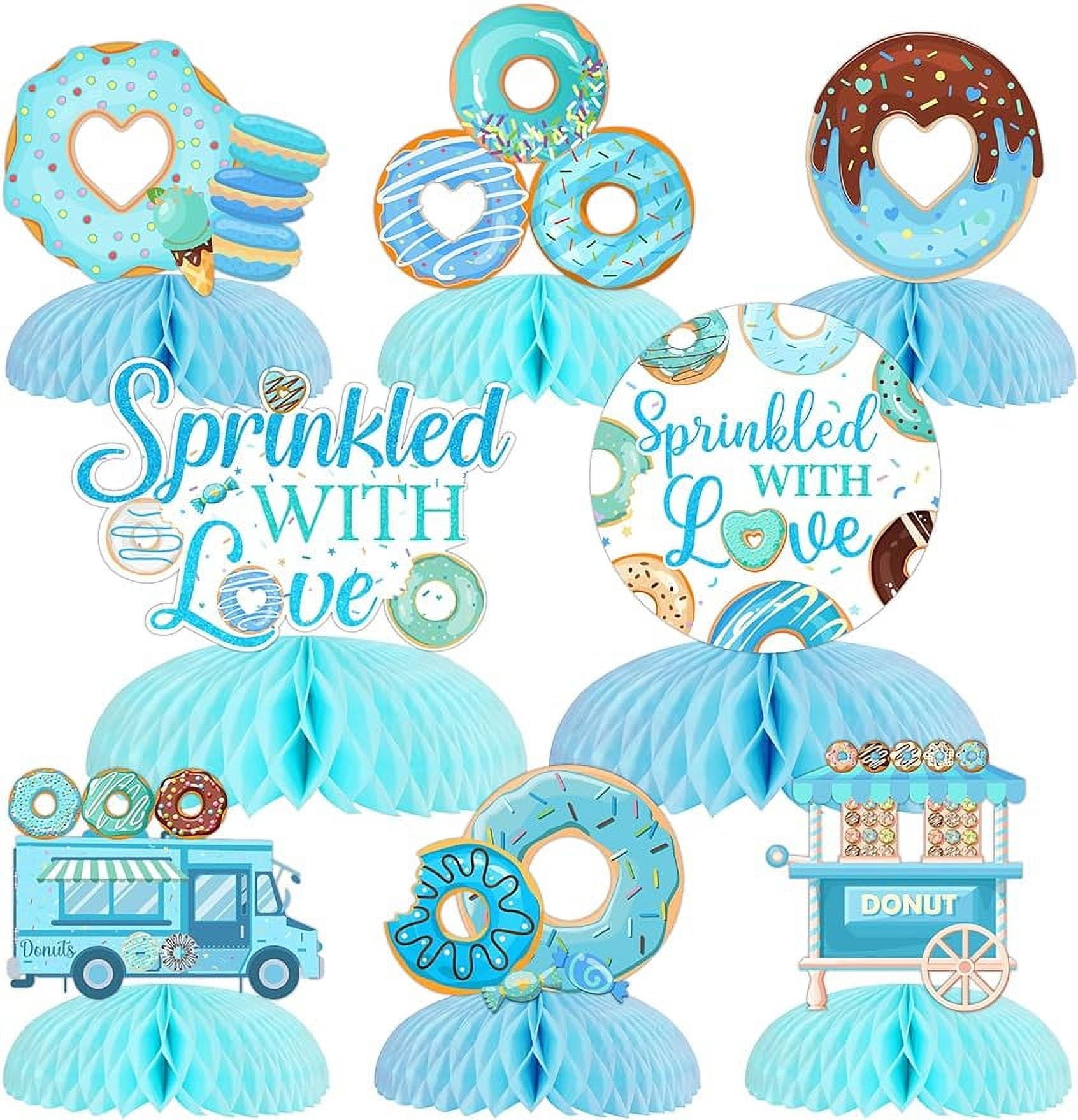 Donut Sprinkle Honeycomb Centerpieces for Boy, Donut Baby Shower Decorations  Blue Sprinkled with Love Centerpiece Donut Table Decorations for Boy Baby  Shower Party - Walmart.com, image size:1692x1758