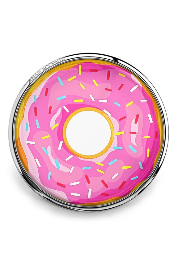 Snap Jewelry 18MM Pink Donut Sprinkle Ginger Charm Button for Interchangeable Accessories