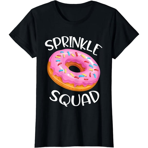 Donut Sprinkle Squad Graphic T-Shirt Cool Birthday Matching Gift Tee