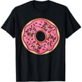 thumbnail image 1 of Donut Sprinkles Doughnut Fried Dough Sweet Snack Dessert T-ShirtMen's and women's pure cotton short-sleeved shirts, 1 of 6