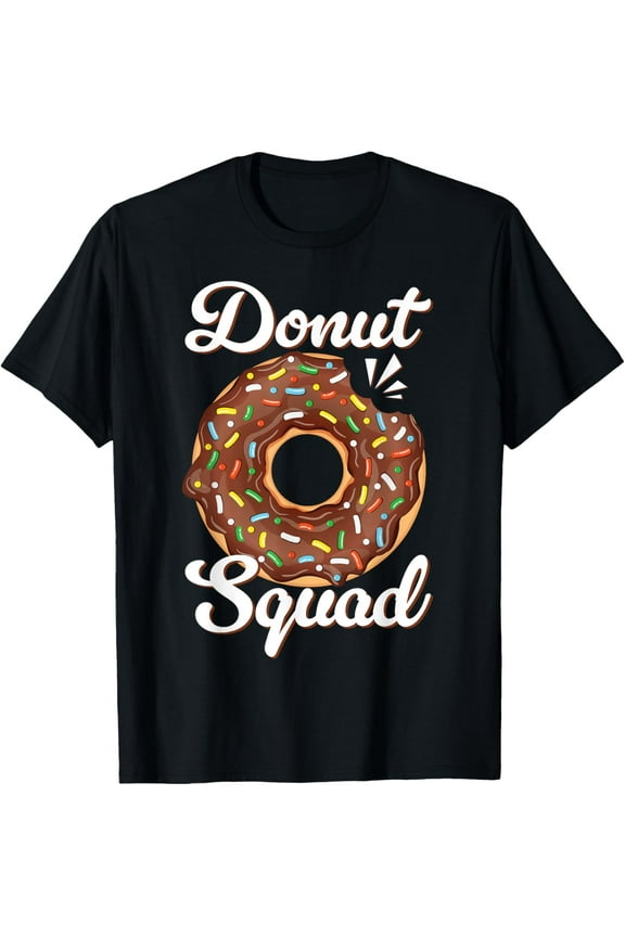Donut Squad Chocolate Doughnut Sprinkle Birthday Kids Boys T-ShirtMen's and women's pure cotton short-sleeved shirts