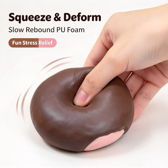 Donut Squishy, Slow Rising Realistic Food Stress Relief Sensory Fidget Squeeze Toy for Kids and Adults