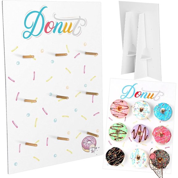 Donut Stand Donut Display Stand Christmas Desserts Holder Wall Reusable Board Dessert Table Holder for Party Supplies for Christmas Wedding Birthday Baby Shower Treat(White)