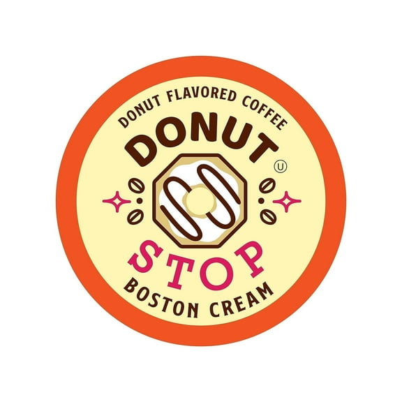Donut Stop Flavored Pods Compatible with 2.0 K Cup Brewers Flavor, Boston Cream Flavor, 40 Count