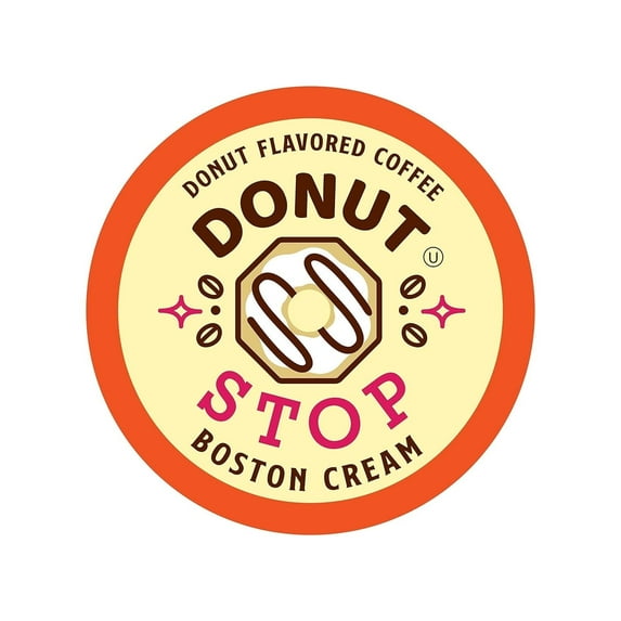 Donut Stop Flavored Pods Compatible with 2.0 K Cup Brewers Flavor, Boston Cream Flavor, 40 Count