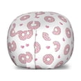 thumbnail image 1 of Donut Storage Toy Bag Chair, Pastel Colored Dessert Sweets Sprinkles and Hearts Valentine's Day Theme Print, Stuffed Animal Organizer Washable Bag, Small Size, Pink and White, by Ambesonne, 1 of 3